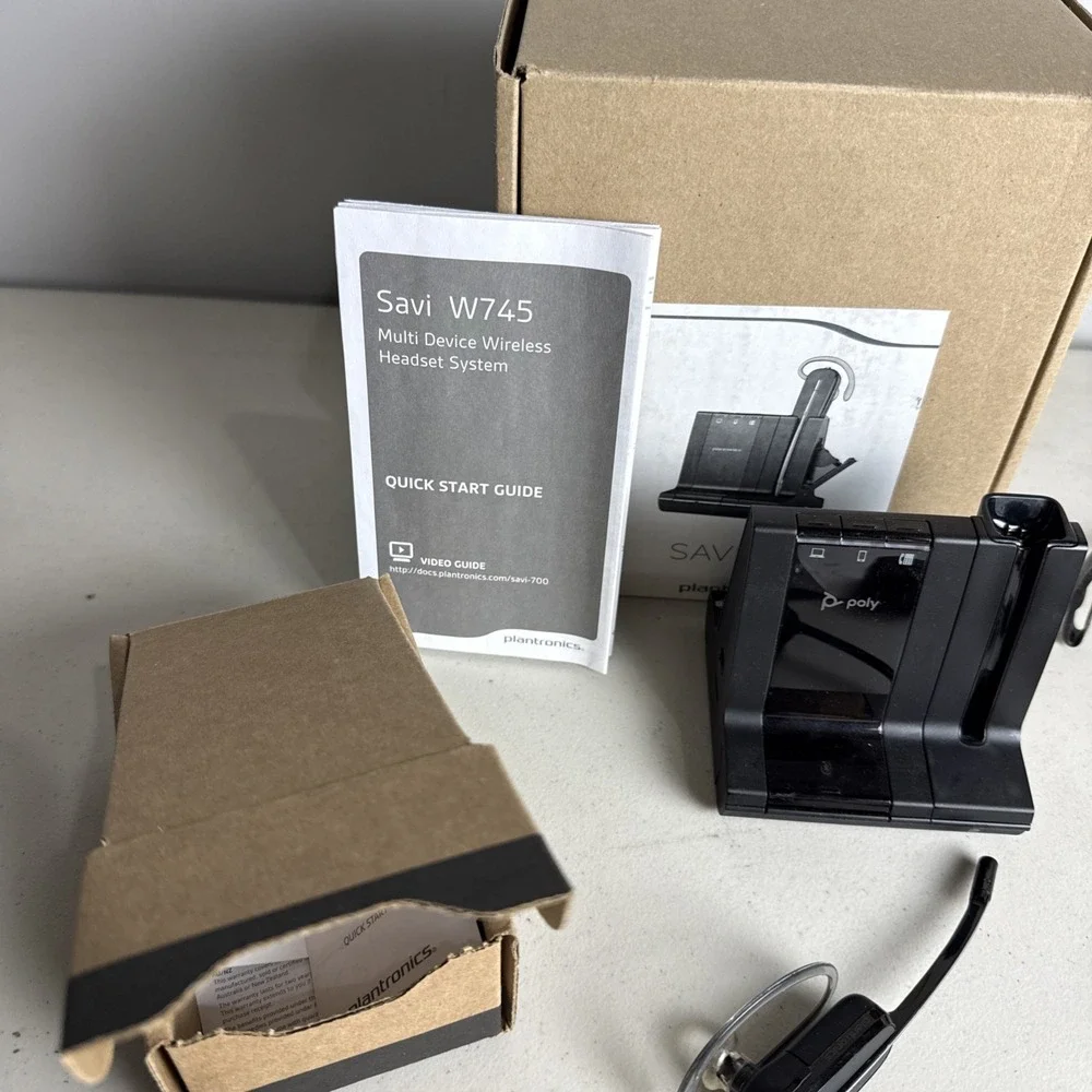 Plantronics SAVI 745 Wireless Headset (W745) Black Remote Work From Home Setup